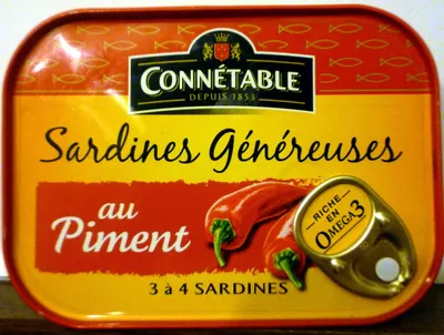 Sardines généreuses au piment Connétable 140 g, code 3263670128116