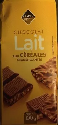 Chocolat au Lait aux Céréales Croustillantes Leader Price 100 g e, code 3263852201712