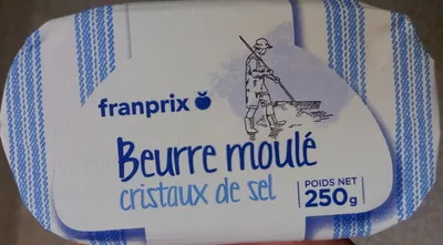 beurre moulé cristaux sel Franprix 250 g, code 3263856410219