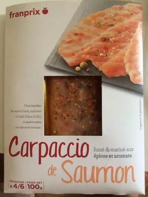Franprix carpaccio de saumon fumé mariné épices & Franprix 100 g, code 3263859431815