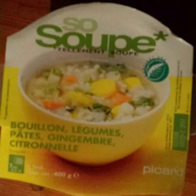 So Soupe Bouillon, Légumes, Pâtes, Gingembre, Citronnelle Picard 400 g e, code 3270160689934