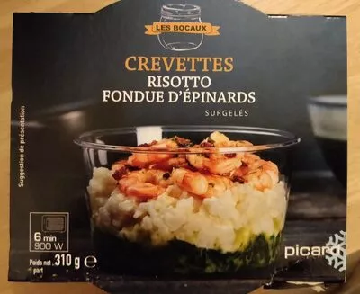 Crevettes Risotto fondue d'épinards Picard 310 g, code 3270160860944