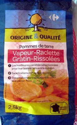 Pommes de terre Vapeur-Raclette Gratin-Rissolées Carrefour Carrefour 2,5 Kg, code 3270190028918