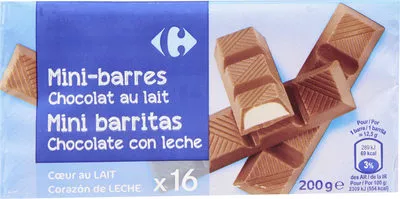 Mini barres Chocolat au lait Carrefour 200 g, code 3270190156833