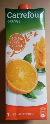 Orange, 100 % Pur Fruit Pressé Carrefour 1 L, code 3270190191520