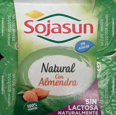 Postre de soja natural con almendra Sojasun 400 g (4 x 100 g), code 3273227481205