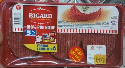 100% Pur Boeuf 5% MG Bigard 600 g (6 x 100 g), code 3273230067700