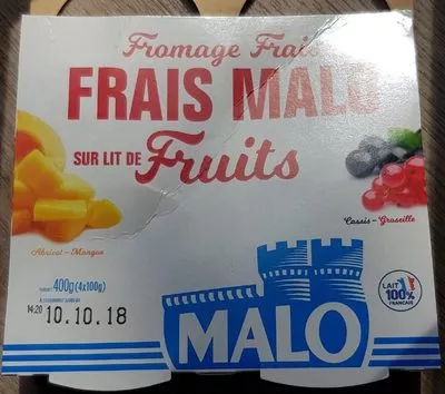 4X100G Fromage Abricot/Mangue-Cassis/Groseille 40%MG Malo Malo 400 g (4 * 100 g), code 3278692501151