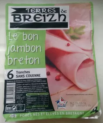 Le bon jambon breton Terres de Breizh 300 g, code 3283324100039