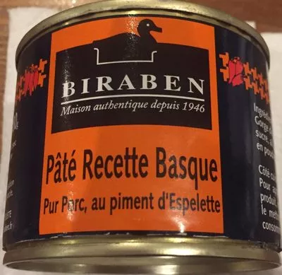 Pâté Recette Basque Biraben 180 g, code 3292320045015