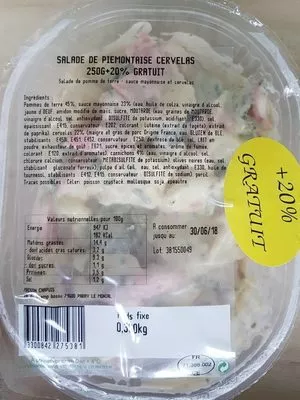 Salade piemontaise cervelas  , code 3300842275381