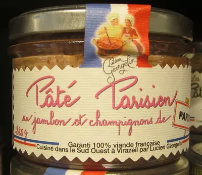 Pâté Parisien au Jambon et Champignons de Paris Lucien Georgelin 220 g, code 3330720650283
