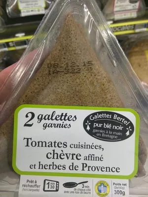 2 Galettes Garnies, Tomates Cuisinées, Chèvre Affiné et Herbes de Provence Bertel 300 g (2 *150 g), code 3337040002594