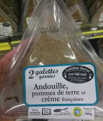 2 Galettes pur blé noir Andouille pommes de terre crème françaises Bertel 300 g (2 x 150 g), code 3337040002822