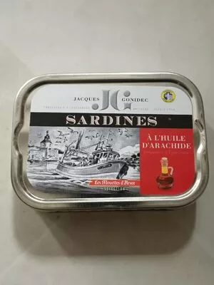 Sardines à l'huile d'arachide Jacques Gonidec,  Les Mouettes d'Arvor , code 3365620210114