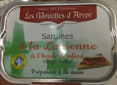 Sardines à la Luzienne à l'huile d'olive vierge extra Les Mouettes d'Arvor 115 g, code 3365622033162