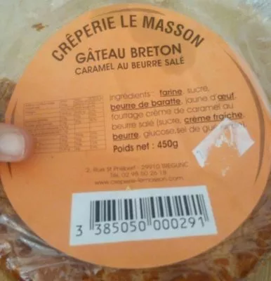 Gâteau Breton Caramel au Beurre Salé Crêperie Le Masson 450 g, code 3385050000291