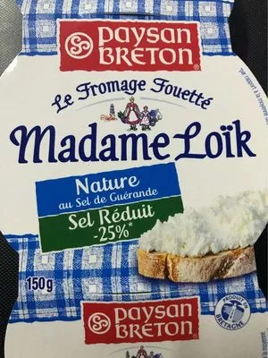 Paysan Breton - Le Fromage Fouetté Madame Loïk - Nature au Sel de Guérande - Sel réduit -25% Paysan breton,  Le Fromage Fouetté Madame Loïk 150 g, code 3412290070385