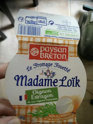 Paysan Breton - Le Fromage Fouetté Madame Loïk - Oignon Estragon de nos régions françaises paysan breton,  Laita,  Le Fromage Fouetté Madame Loïk 150 g, code 3412290071726