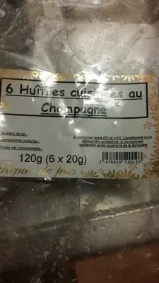 Huîtres Cuisinées au Champagne Auchan 120 g (6 * 20 g), code 3418840520126
