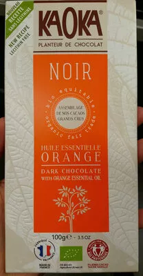 Chocolat noir huile essentielle orange Kaoka 100 g, code 3477730001213