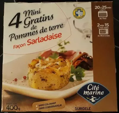4 Mini Gratins de Pommes de terre façon sarladais Cité Marine 400 g, code 3492500052158