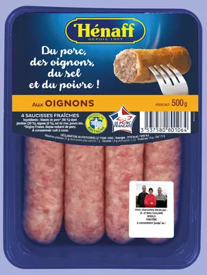 La Saucisse aux Oignons Hénaff 500g (x 4), code 3537580800456