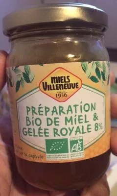 Preparation Bio miel & gelee royale 8% Miels Villeneuve, Culture Miel , code 3540860030313