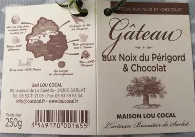 Gâteau aux Noix du Périgord & Chocolat Lou Cocal, Maison Lou Cocal 250 g, code 3549170001655