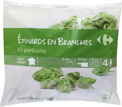 Épinards en branches En portions Carrefour 1Kg, code 3560070122165
