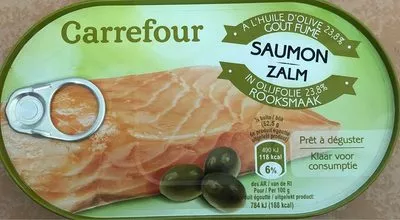 Saumon à l'huile d'olive Gout Fumé Carrefour, Carrefour Extra 125 g égoutté, code 3560070285709