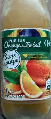 PUR JUS Orange pressé du Brésil Carrefour, CMI (Carrefour Marchandises Internationales), Groupe Carrefour 1 l, code 3560070338641