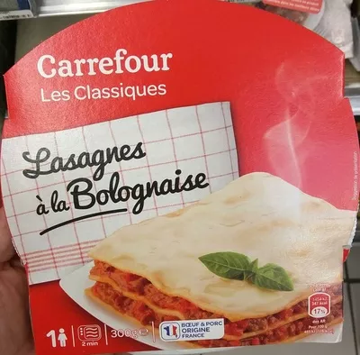 Lasagnes à la Bolognaise Carrefour, CMI (Carrefour Marchandises Internationales), Groupe Carrefour 300 g , code 3560070558179