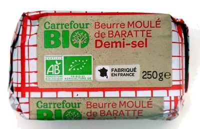 Beurre moulé de baratte Demi-sel Bio Carrefour BIO 250 g, code 3560070655786