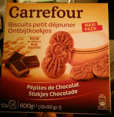P'tit dej pepite de chocolat Carrefour 600 g (12 x 50 g), code 3560070678051