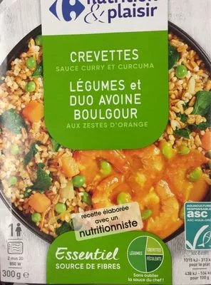 Crevettes Légumes et duo Avoine Boulgour Carrefour 300 g e, code 3560071177775