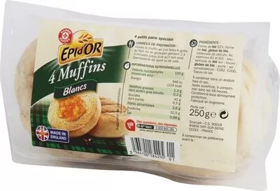 Muffins x 4 Épi d'Or, Marque Repère 250 g, code 3564700184295