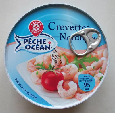 Crevettes Nordiques Pêche Océan, Marque Repère 100 g, code 3564700500637