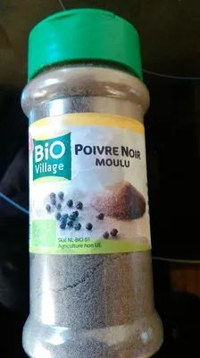 Poivre noir moulu biologique Bio Village, Marque Repère 60 g, code 3564707099776