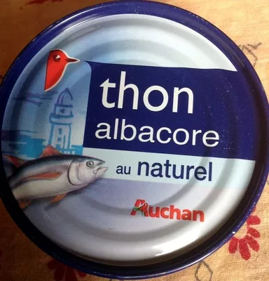 Thon albacore au naturel Auchan 200 g (140 g net égoutté), code 3596710091935