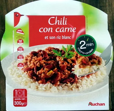 Chili con carne Auchan, L'oiseau, Auchan Production, Groupe Auchan 300 g (1 Personne), code 3596710340415