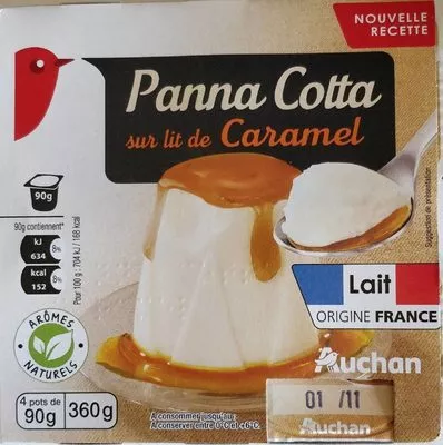 Panna Cotta sur lit de Caramel Auchan 360 g (4 * 90 g), code 3596710340873