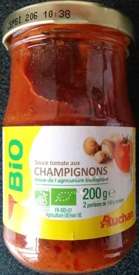Sauce tomate aux Champignons Auchan BIO, Auchan, L'oiseau, Auchan Production, Groupe Auchan 200 g, 212 ml, code 3596710370726