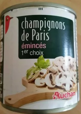 Champignons de Paris émincés 1er choix Auchan 115g, code 3596710394487
