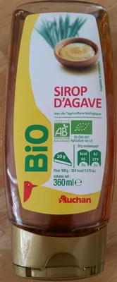 Sirop d'agave bio Auchan 500 g (360 ml), code 3596710414321