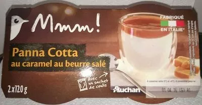 Panna cotta au caramel au beurre salé Mmm !, Auchan 240 g (2 * 120 g e), code 3596710414741