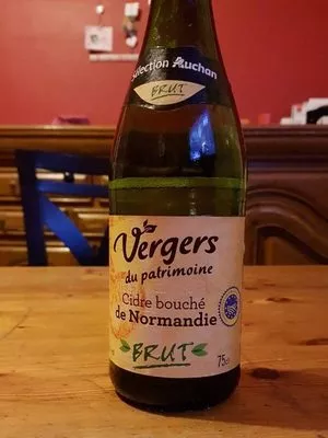 Cidre bouché de normandie Auchan, Les vergers du patrimoine 75 cl, code 3596710423217