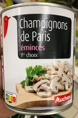 Champignons de Paris émincés 1er choix Auchan , code 3596710457861