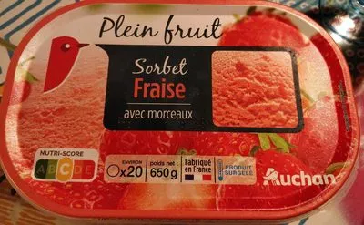 Plein Fruit Sorbet Fraise Auchan 650 g, code 3596710461653