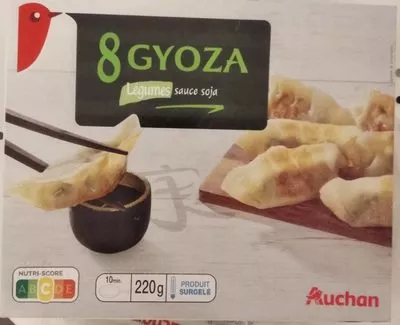 8 Gyoza Légumes sauce soja Auchan 220 g, code 3596710464449